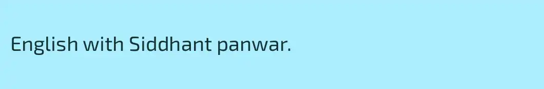 English with Siddhant panwar.